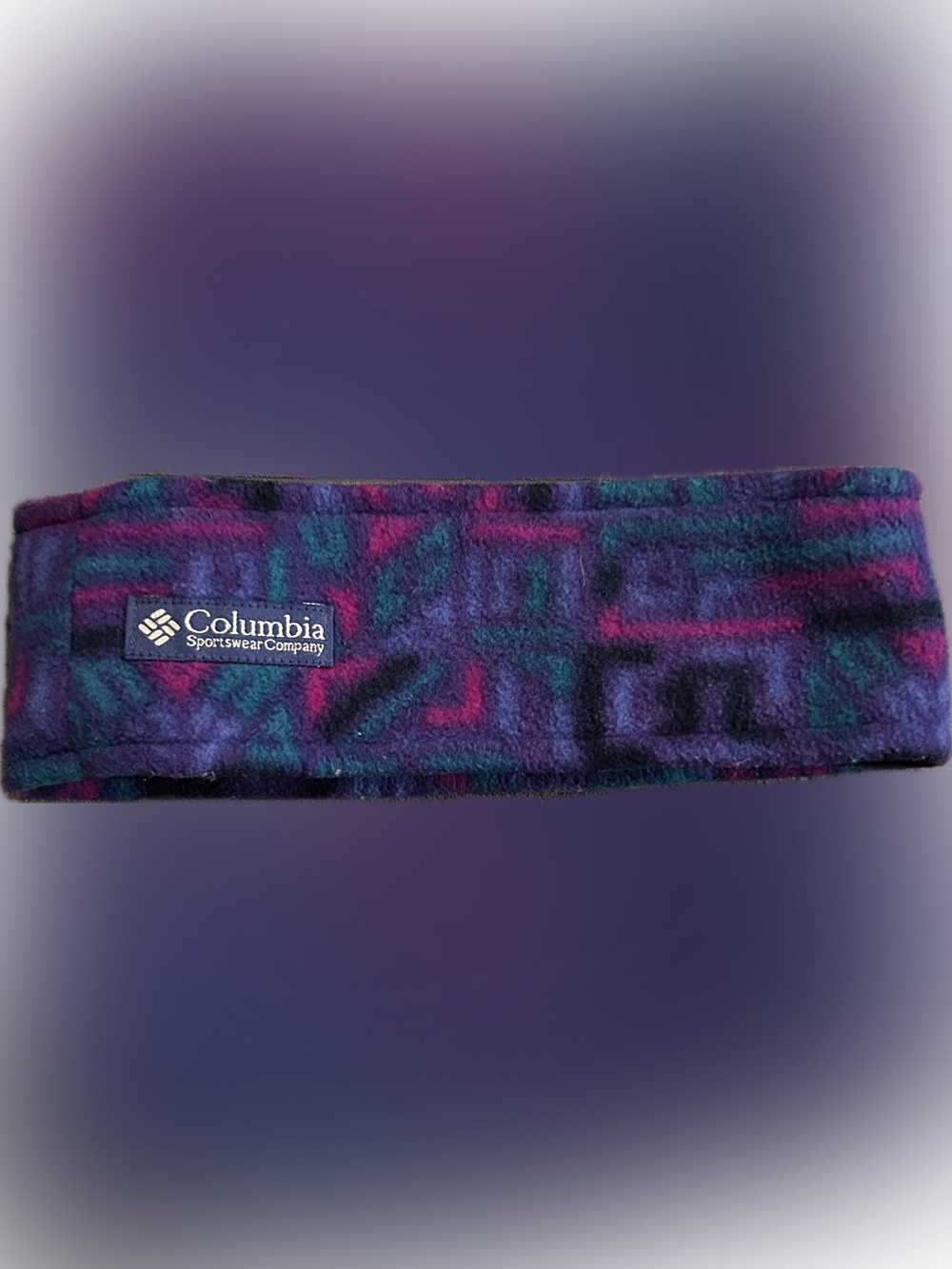 Vintage 1990s Columbia Sportswear fleece Aztec Retro headband - LG/XL